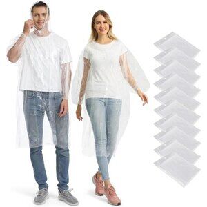 Disposable Rain Ponchos Bulk Waterproof Emergency Poncho Unisex Adults Pack
